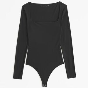 Soft Matte Seamless Long-Sleeve Square neck Bodysuit